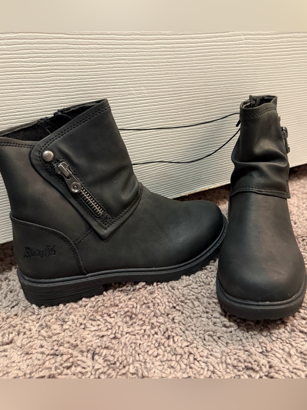 Blowfish Black Kids Ankle Boots with Side Zipper